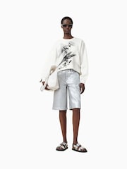 AllSaints White 100% Organic Cotton Lyss Lila Sweater - Image 4 of 6