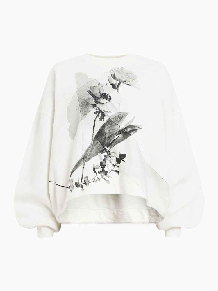 AllSaints White 100% Organic Cotton Lyss Lila Sweater - Image 6 of 6