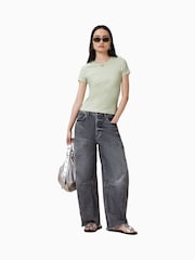 AllSaints Green 100% Organic Cotton Stevie T-Shirt - Image 1 of 7