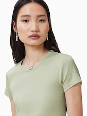 AllSaints Green 100% Organic Cotton Stevie T-Shirt - Image 5 of 7