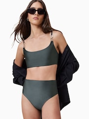 AllSaints Green Talaria Bikini Top - Image 3 of 7