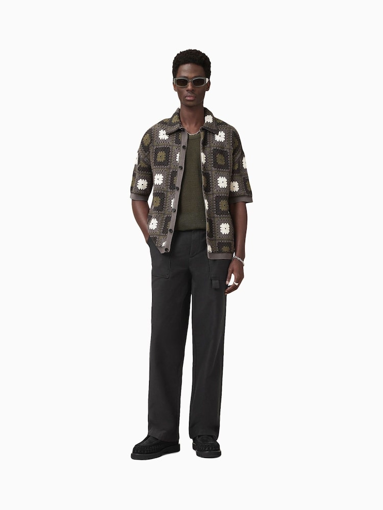 AllSaints Black 100% Organic Cotton Talbot Trousers - Image 1 of 8