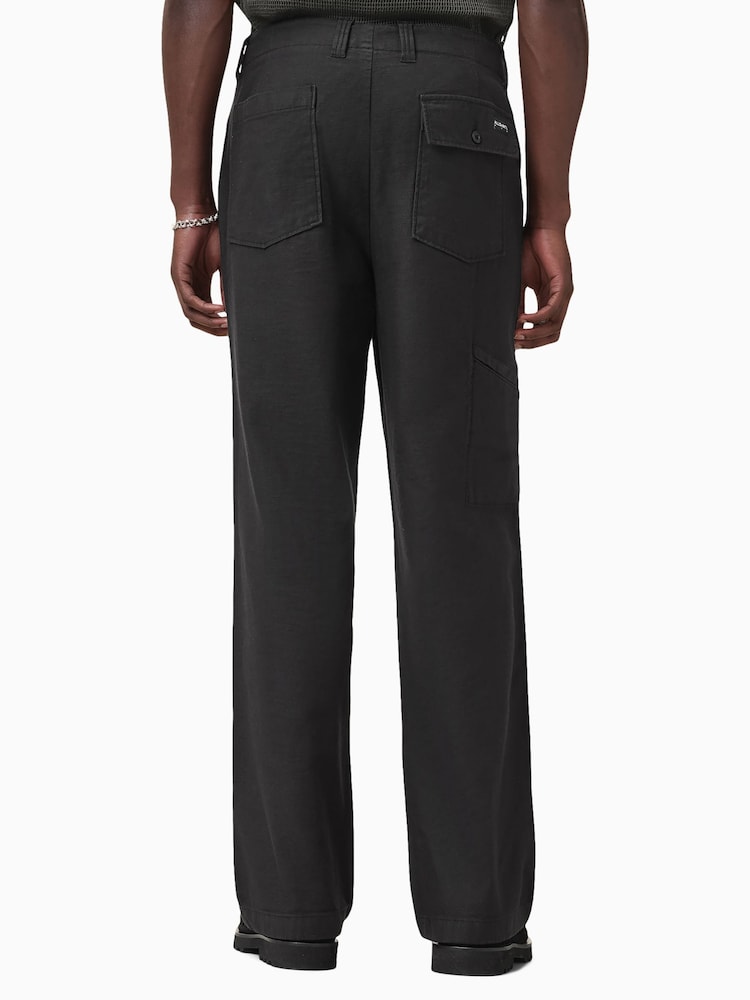 AllSaints Black 100% Organic Cotton Talbot Trousers - Image 5 of 8