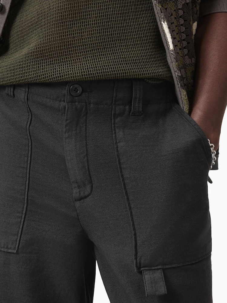 AllSaints Black 100% Organic Cotton Talbot Trousers - Image 6 of 8