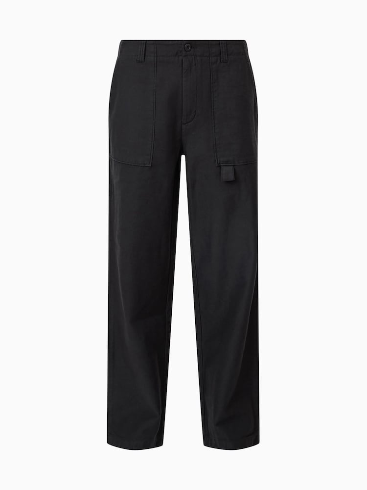 AllSaints Black 100% Organic Cotton Talbot Trousers - Image 8 of 8
