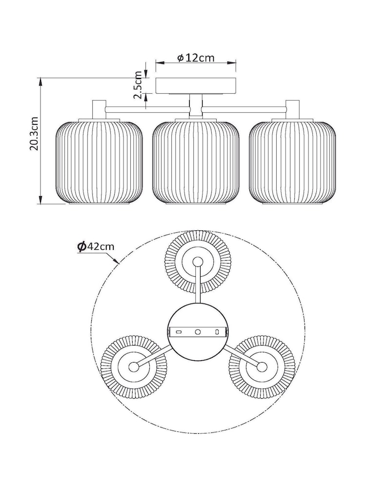 Green Ryker 3 Light Flush Ceiling Light Fitting - Also Suitable for Use in Bathrooms - Image 5 of 5 Green Ryker 3 Light Flush Ceiling Light Fitting - Also Suitable for Use in Bathrooms - Image 5 of 5