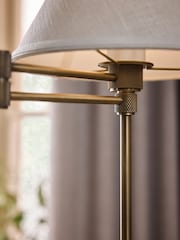 Brass Kempton Cordless Swing Arm Floor Lamp - Image 4 of 7