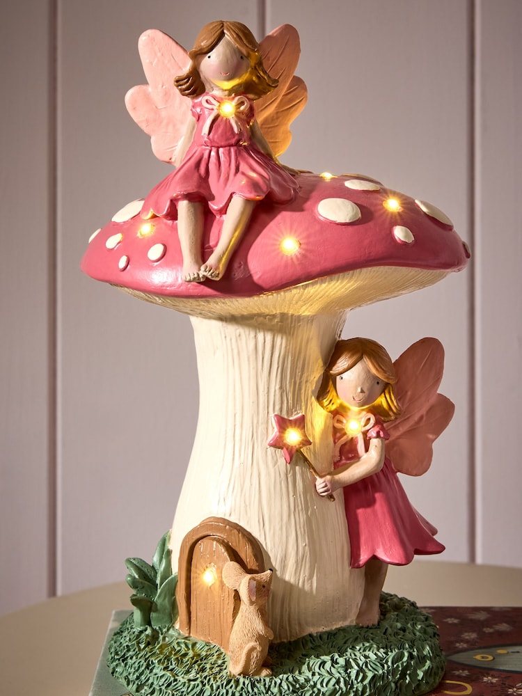 Pink Fairy Toadstool Battery Operated Table Lamp - Image 1 of 5