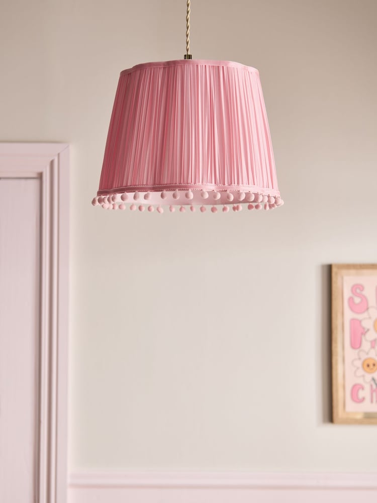 Pink Scallop Pom Pom Easy Fit Shade - Image 2 of 5
