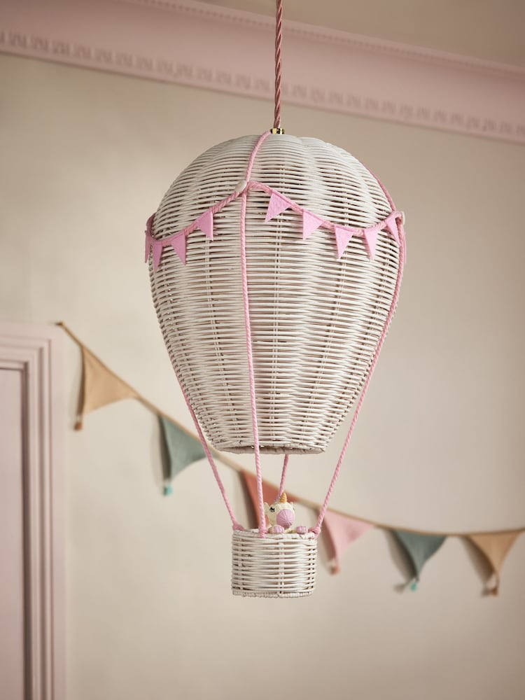 White and Pink Unicorn Hot Air Balloon Easy Fit Shade - Image 1 of 5