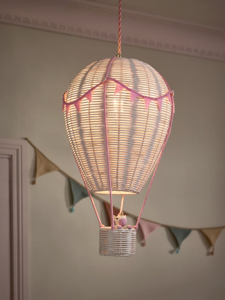 White and Pink Unicorn Hot Air Balloon Easy Fit Shade - Image 2 of 5