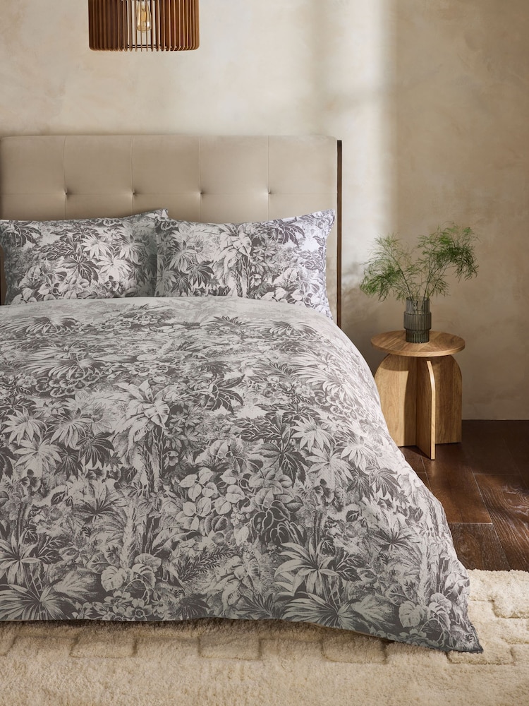 Natural Tropical Tapestry Cotton Duvet Cover and Pillowcase Set - Image 1 of 5 Natural Tropical Tapestry Cotton Duvet Cover and Pillowcase Set - Image 1 of 5