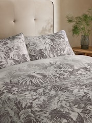Natural Tropical Tapestry Cotton Duvet Cover and Pillowcase Set - Image 2 of 5