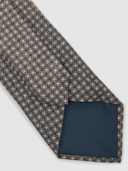 Reiss Dark Sage Multi Nicolo Micro-Square Print Tie With Wool - Image 4 of 6