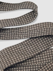 Reiss Dark Sage Multi Nicolo Micro-Square Print Tie With Wool - Image 6 of 6