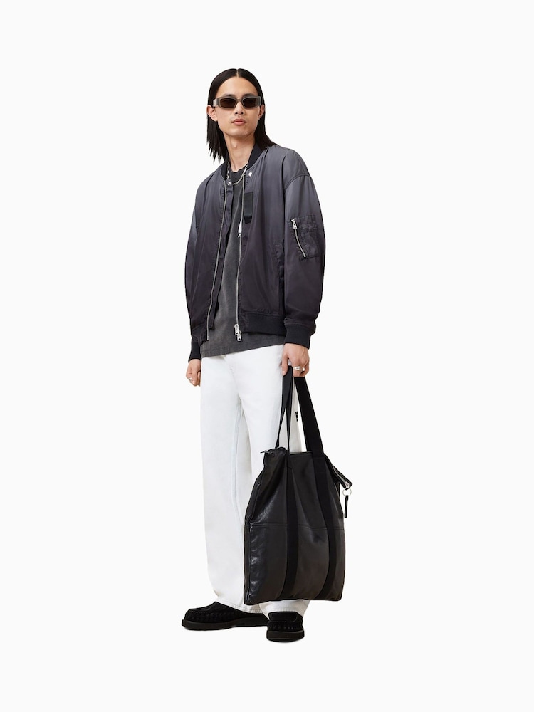 AllSaints Black Cascade Bomber Jacket - Image 2 of 8