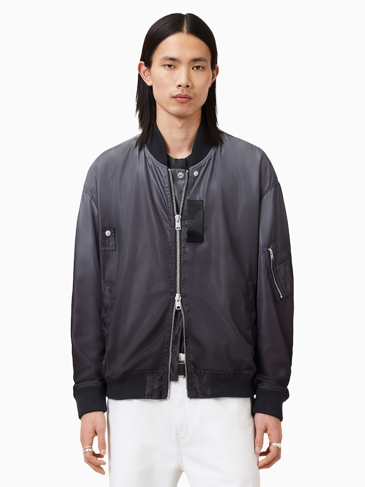 AllSaints Black Cascade Bomber Jacket - Image 4 of 8