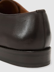 Reiss Dark Brown Rice Leather Lace Up Oxford Shoes - Image 9 of 9