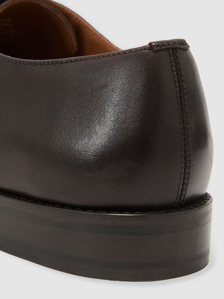 Reiss Dark Brown Rice Leather Lace Up Oxford Shoes - Image 9 of 9 Reiss Dark Brown Rice Leather Lace Up Oxford Shoes - Image 9 of 9