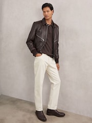 Reiss Dark Brown Clarkson Leather Lace-Up Chukka Boots - Image 2 of 5