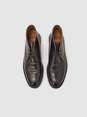 Reiss Dark Brown Clarkson Leather Lace-Up Chukka Boots - Image 3 of 5