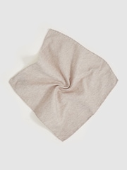 Reiss Oatmeal Dario Wool Silk Textured Pocket Square - Image 3 of 4