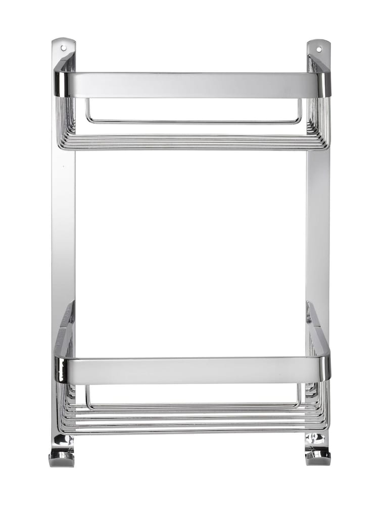 CROYDEX Chrome 2 Tier Aluminium Shower Wall Basket - Image 1 of 3