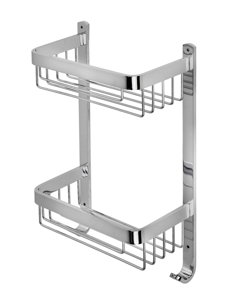 CROYDEX Chrome 2 Tier Aluminium Shower Wall Basket - Image 2 of 3