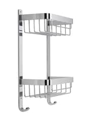 CROYDEX Chrome 2 Tier Aluminium Shower Wall Basket - Image 3 of 3