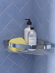 CROYDEX Chrome Corner Aluminium Shower Wall Basket - Image 1 of 4