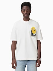 Blanco - AllSaints 100% Organic Cotton Party Wave Crew T-Shirt - Imagen 1 de 8