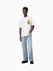 Blanco - AllSaints 100% Organic Cotton Party Wave Crew T-Shirt - Imagen 2 de 8