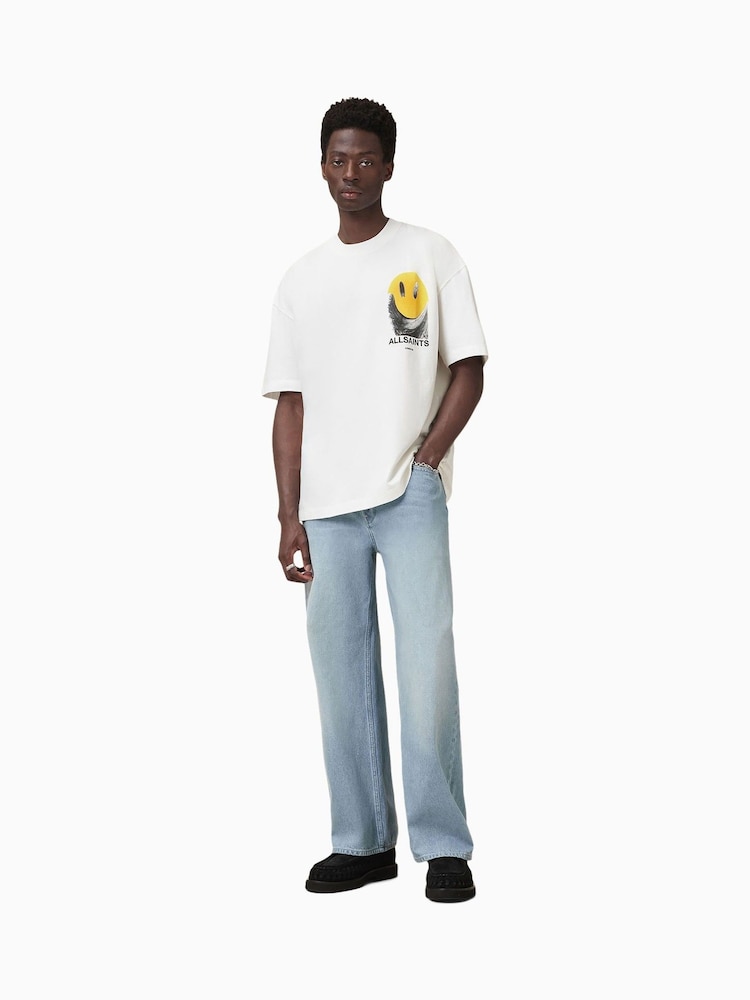 Blanco - AllSaints 100% Organic Cotton Party Wave Crew T-Shirt - Imagen 2 de 8