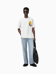 Blanco - AllSaints 100% Organic Cotton Party Wave Crew T-Shirt - Imagen 5 de 8