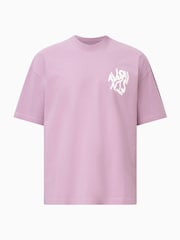 AllSaints Purple 100% Organic Cotton Orlando Crew T-Shirt - Image 8 of 9