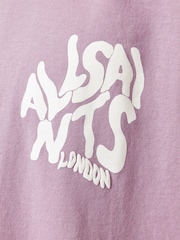 AllSaints Purple 100% Organic Cotton Orlando Crew T-Shirt - Image 9 of 9