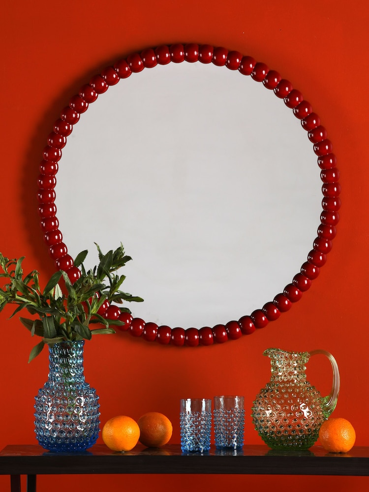 Dar Lighting Red Bobbin Mirror - Image 1 of 4