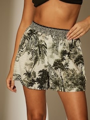 South Beach Black 100% Cotton Printed Shorts - Image 1 of 4