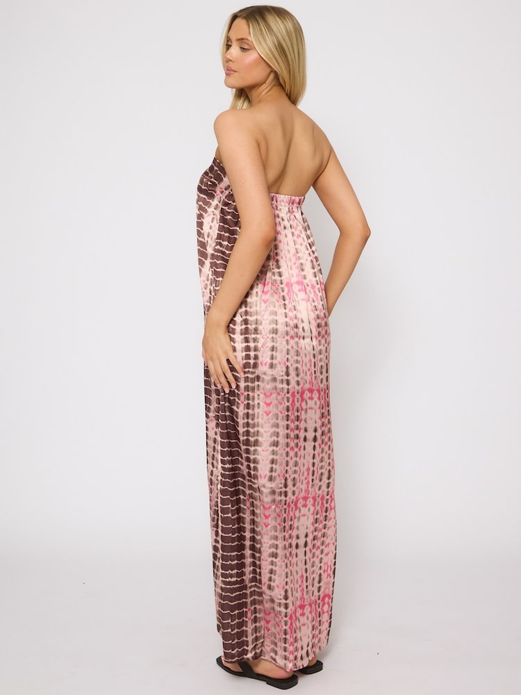 Buy South Beach Pink Satin Bandeau Maxi Dress from Next USA