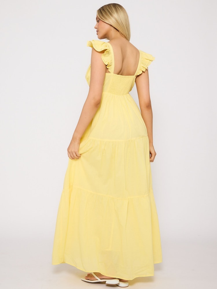 yellow dress near me Anderson Maxi Dress, in Yellow Luxe Satin, Size: Large | Show Me Your Mumu main image 1