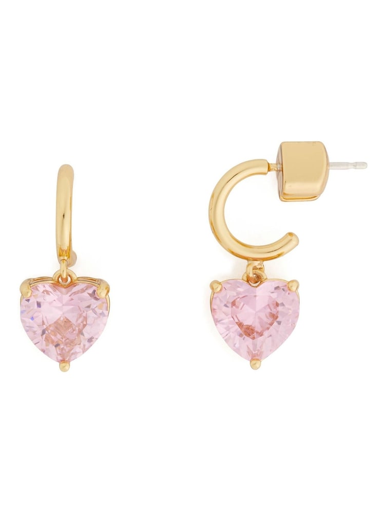 Kate Spade Pink Heart Huggies Earrings - Image 1 of 3