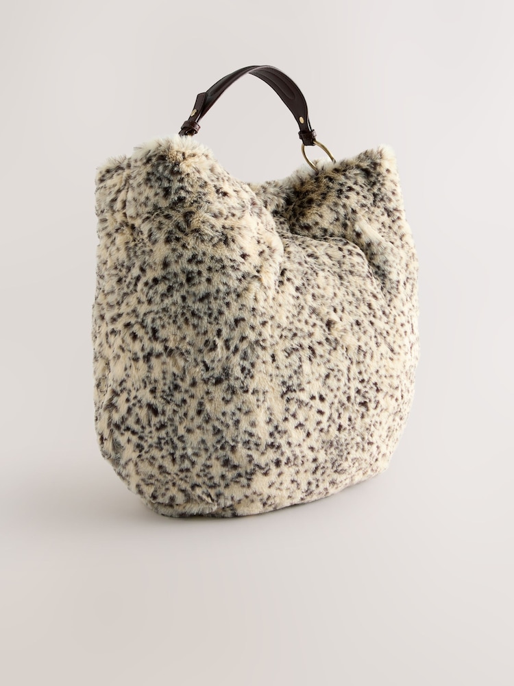 Animal Print Faux Fur Dalmation Shoulder Bag - Image 2 of 5