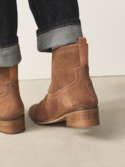 Tan Brown Suede Forever Comfort® Side Zip Ankle Boots - Image 6 of 10