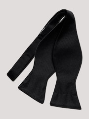 Hawes & Curtis Plain Repp Self Black Tie Bow Tie - Imagen 1 de 1