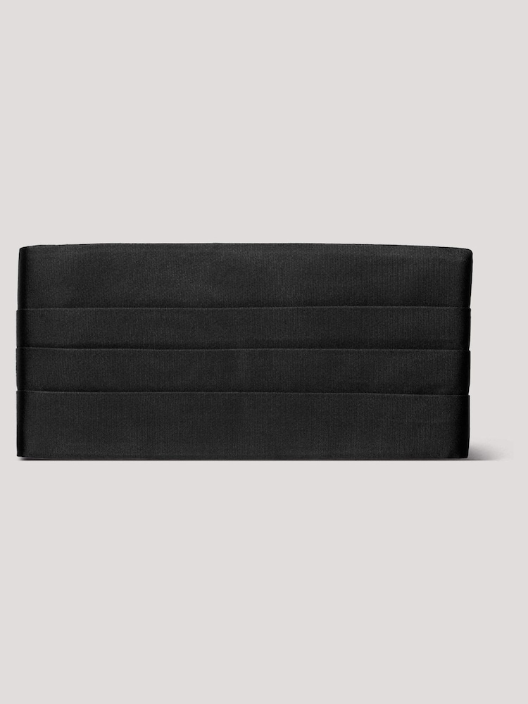 Hawes & Curtis Plain Repp Cummerbund Black Tie - Imagen 2 de 4