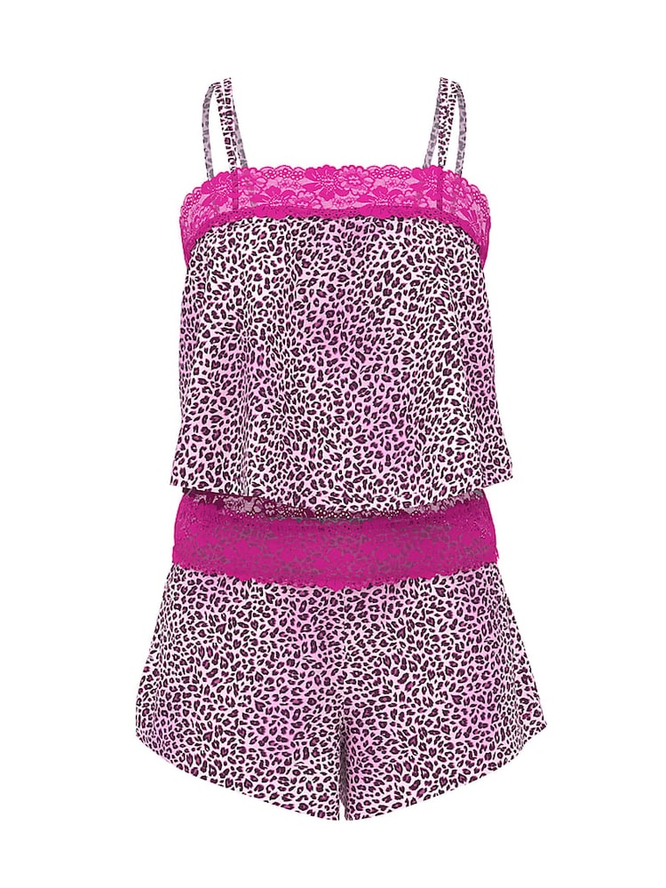 Victoria's Secret PINK Pink Fire Lace Trim Pyjamas Set - Image 3 of 3 Victoria's Secret PINK Pink Fire Lace Trim Pyjamas Set - Image 3 of 3