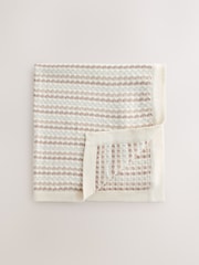 Neutral Bobble Bobble Stripe Knitted Baby Blanket - Image 1 of 4