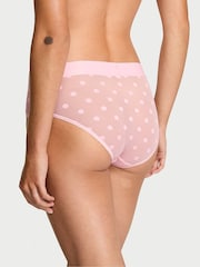Victoria's Secret Pretty Blossom Dot Pink Hipster Sheer Logo Knickers - Image 2 of 3
