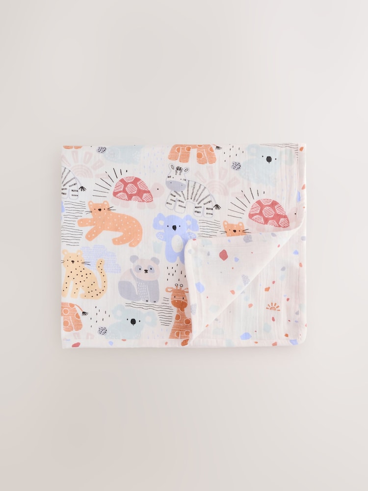 Safari Cotton Baby Muslin Blanket - Image 1 of 5