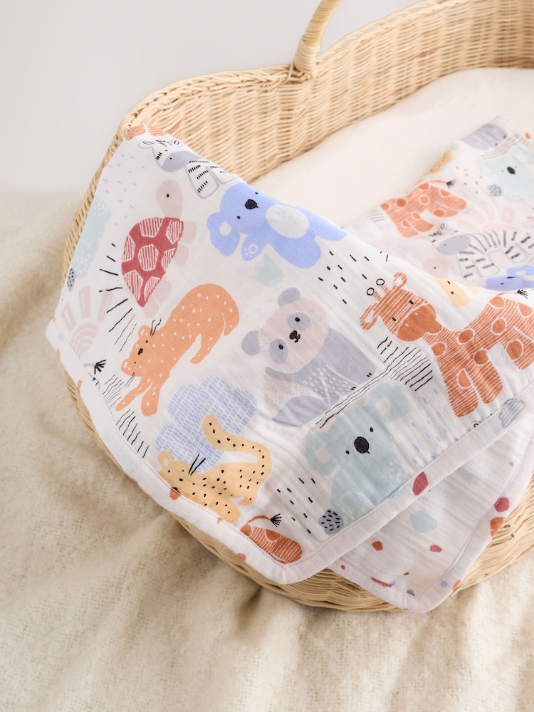 Safari Cotton Baby Muslin Blanket - Image 2 of 5